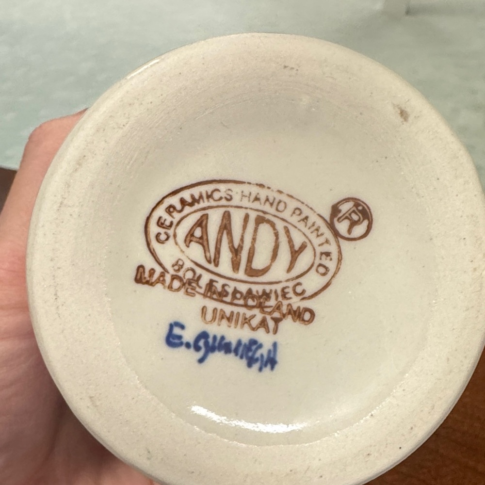 Hand-Painted Honey Container by Andy, Polish Pottery - Picture 2 of 3